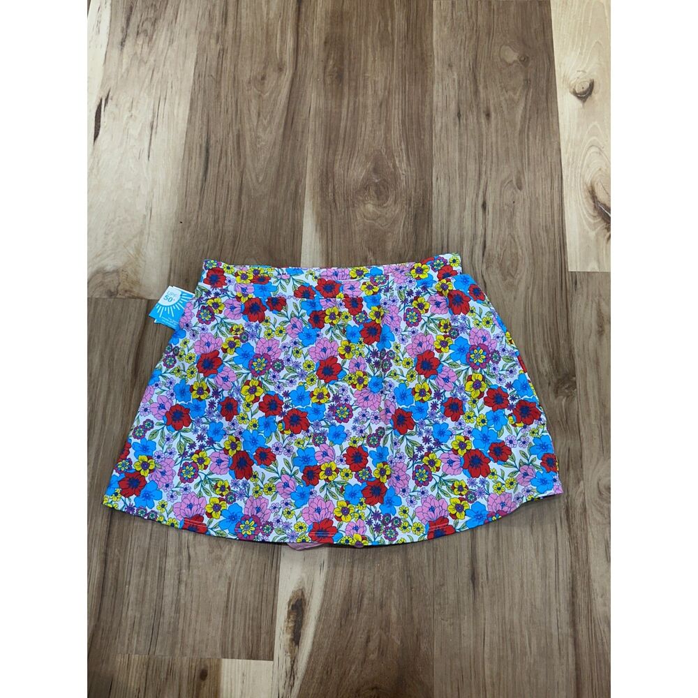 Draper James Floral Swim Skirt in Blue, Red, Yellow, Pink